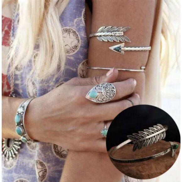 Free People Adjustable Arrow Armband Fashion Bracelet Vintage - Picture 1 of 5